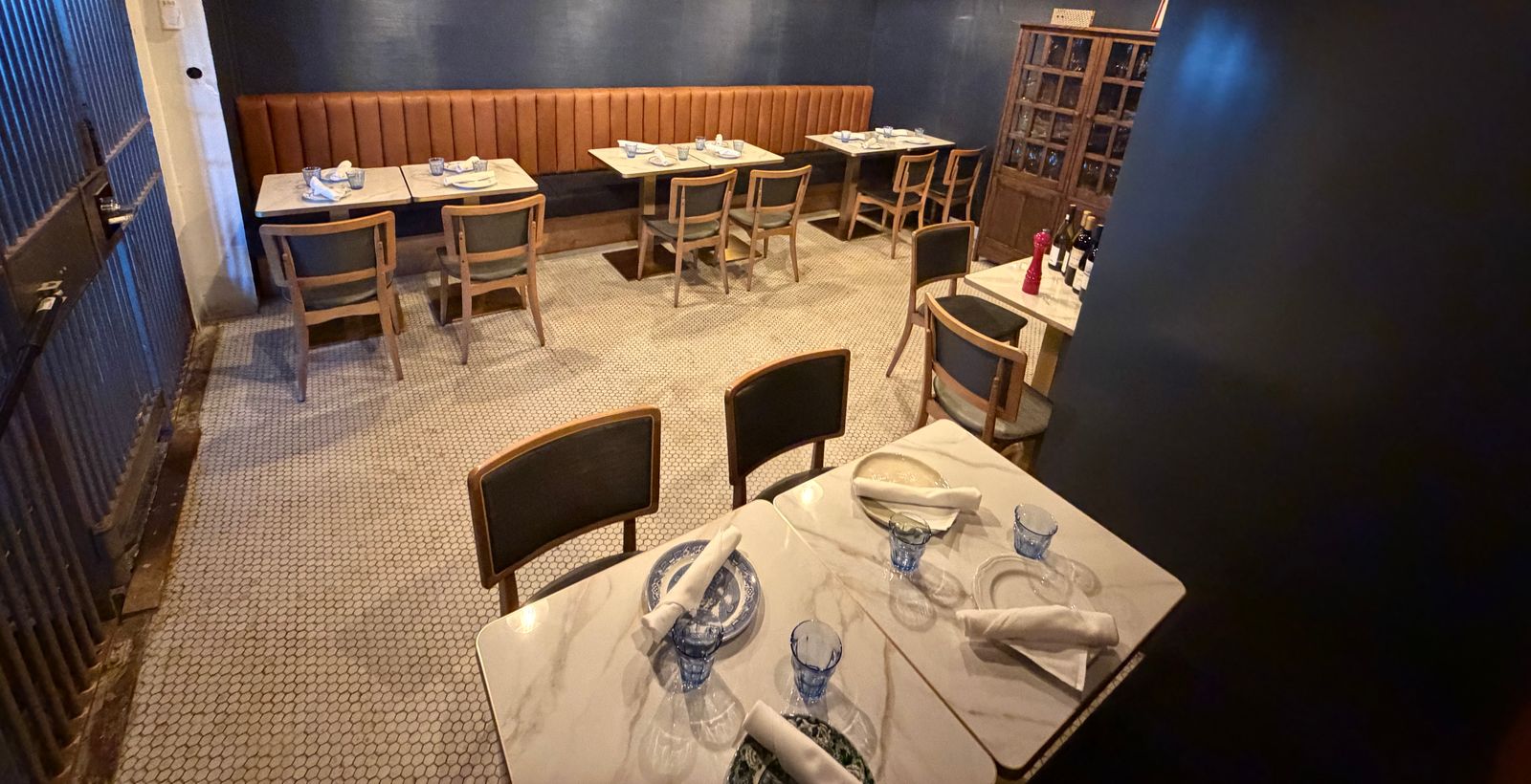 The Vault private dining room at Marée, seen from beside the round vault door